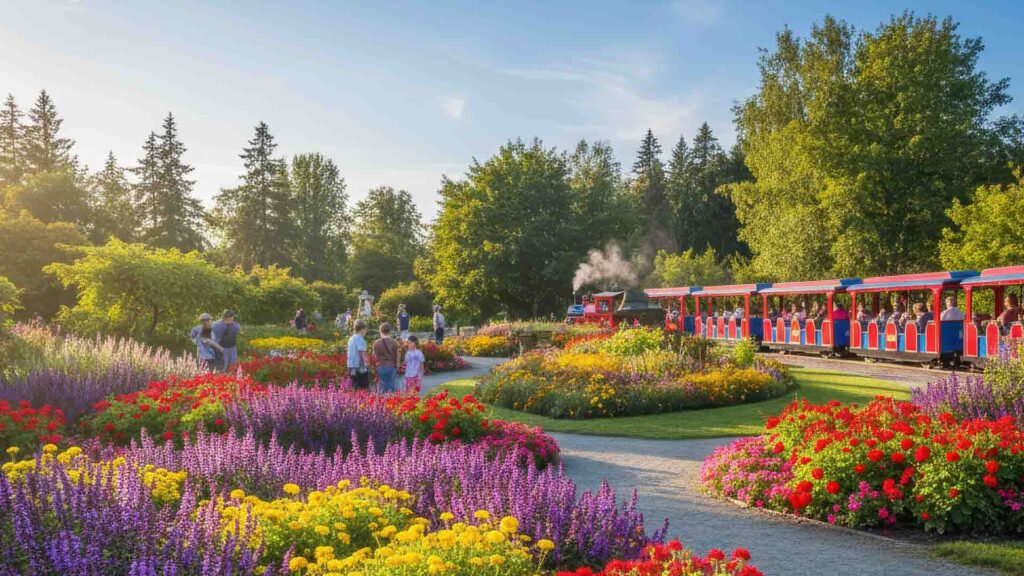 Garden with fountains and flowers – HotWheelz scenic stop