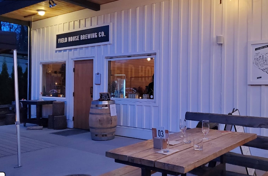 Field House Brewing Co. Abbotsford — beer lawn and tasting room